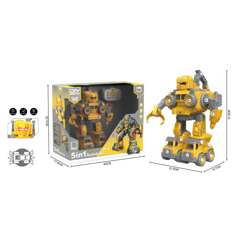 5-in-1 DIY Assemble Deformation R/C Construction Vehicle