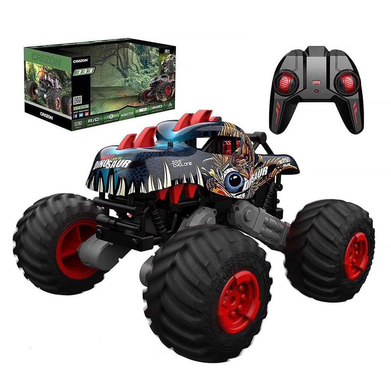 Big Wheel Tyrannosaurus Dinosaur RC Monster Truck – Blue