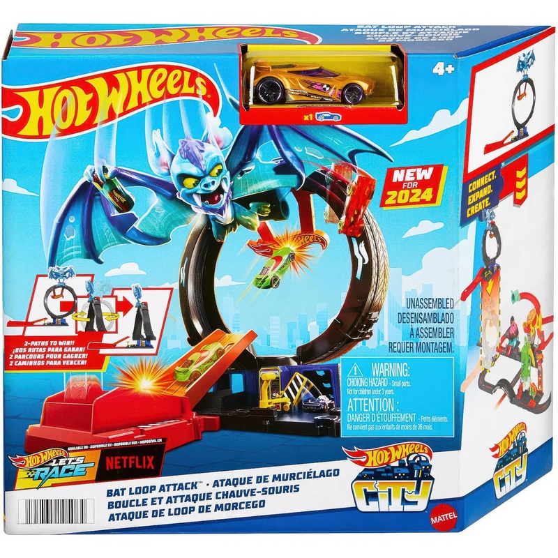 Hot Wheels City Let’s Race Netflix – Bat Loop Attack Set