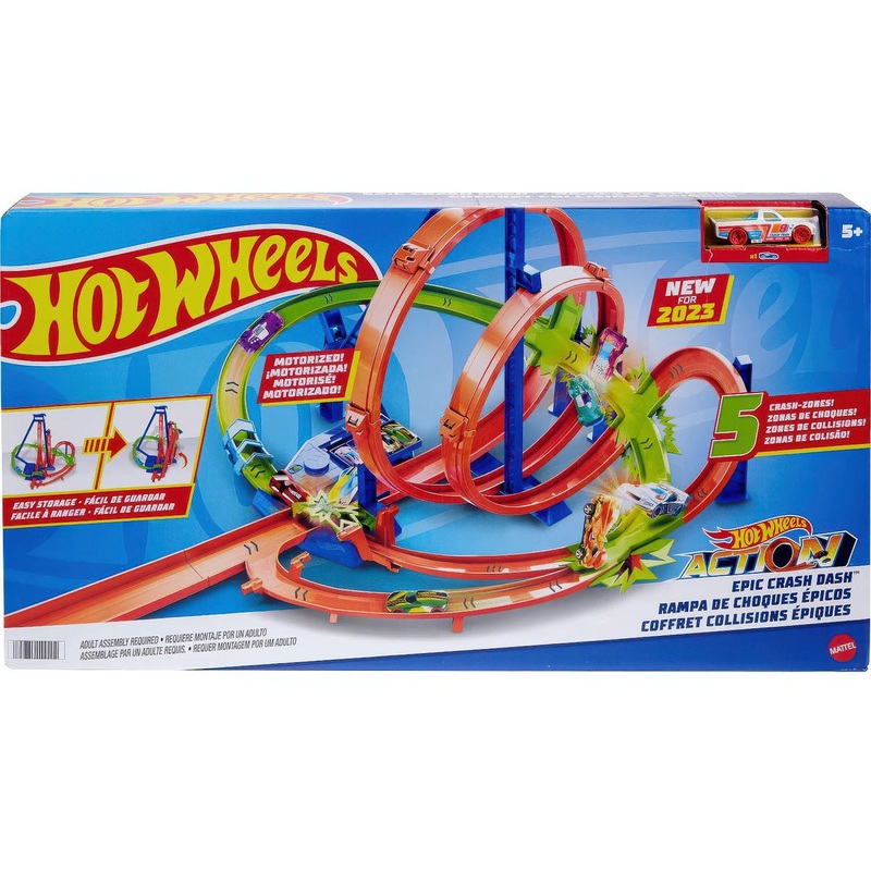 Hot Wheels Epic Crash Dash Toy Car Track Set