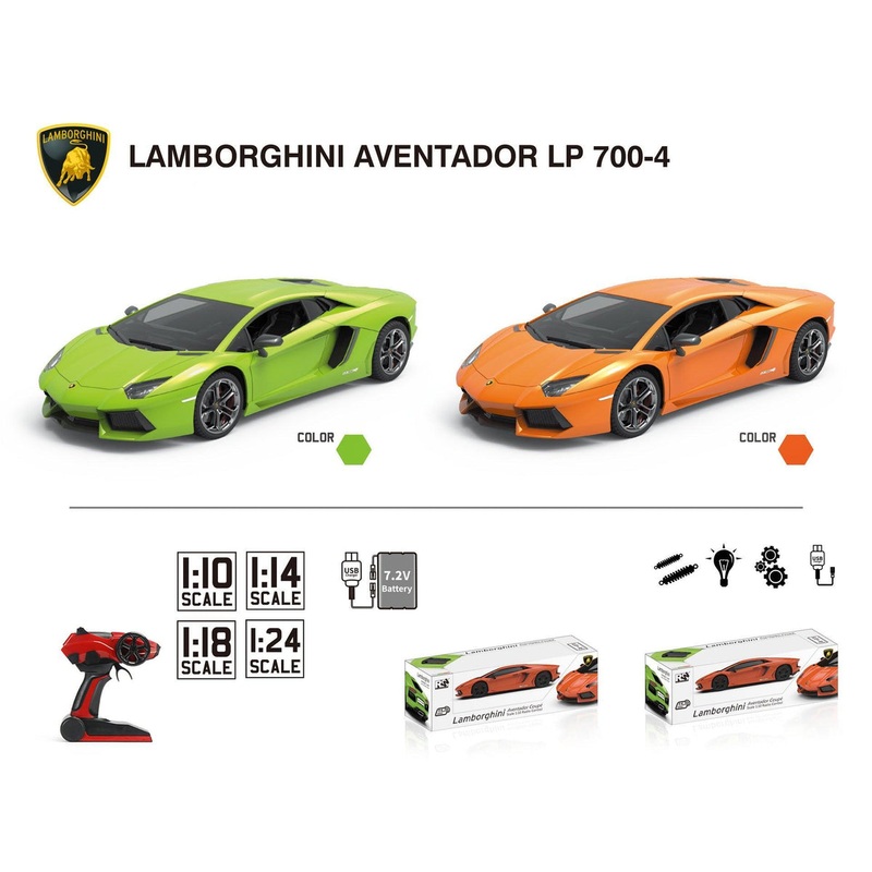 Lamborghini Aventador LP 700-4 Remote Control Car with Lights 1:18 Sca