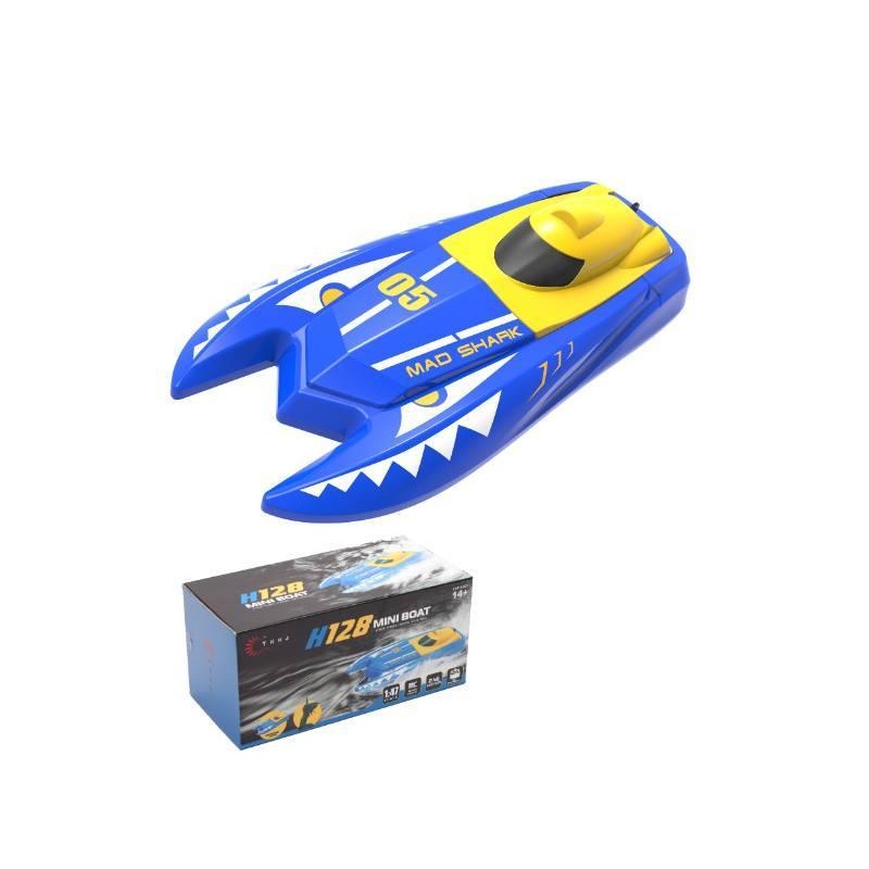 Remote Controlled RC Mini Speed Boat – Blue/Yellow