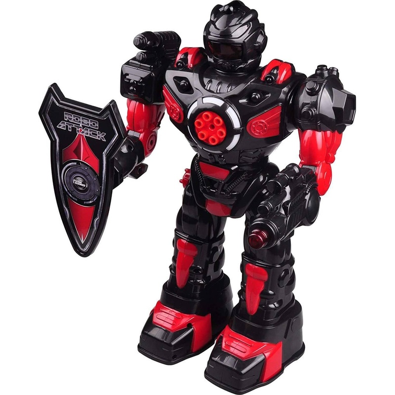 RoboAttack Large Remote Control Interactive Robot – Black/Red