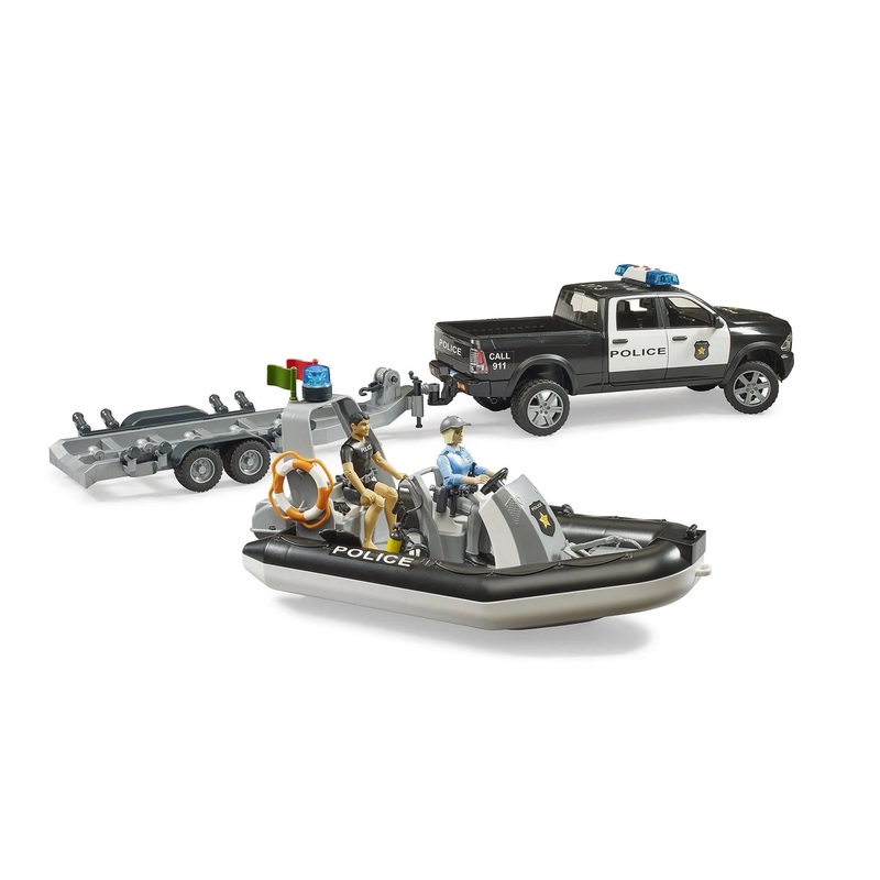 BRUDER RAM 2500 Police Pickup Truck and Boat Playset