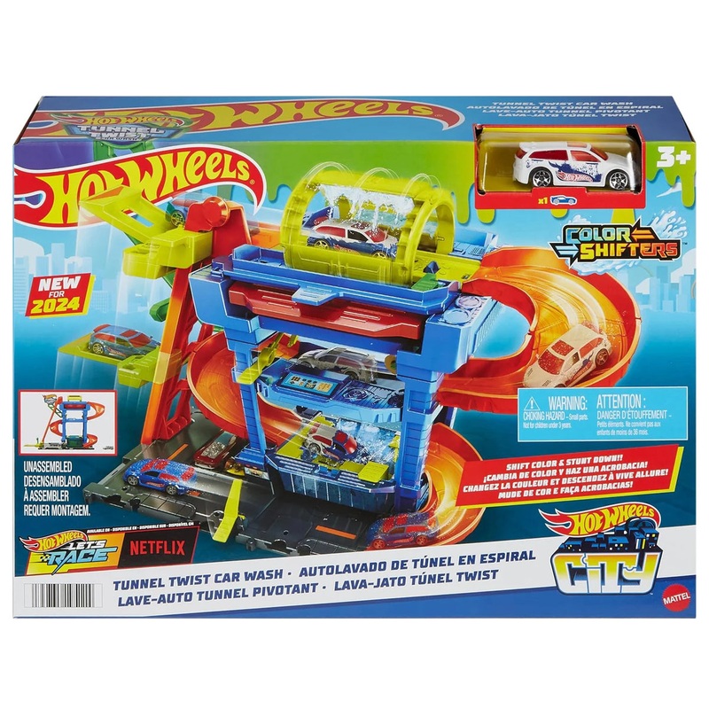 Hot Wheels City Tunnel Twist Car Wash Play Set