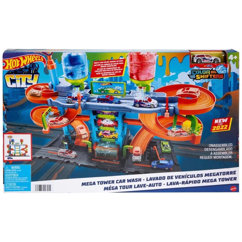 Hot Wheels Mega Tower Car Wash Playset