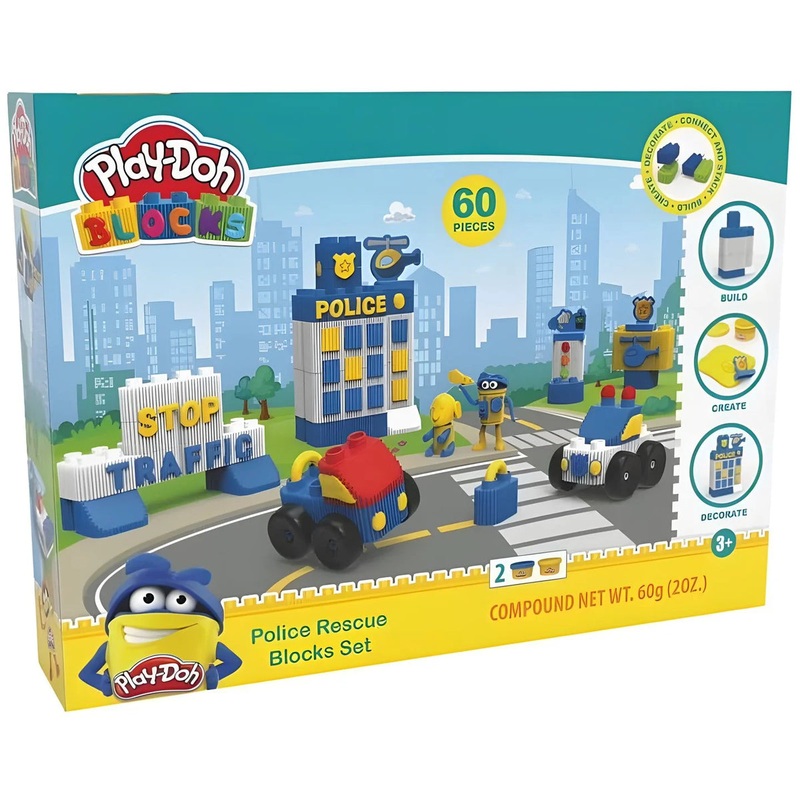 Play-Doh Police Car Set – Creative Building Blocks for Kids