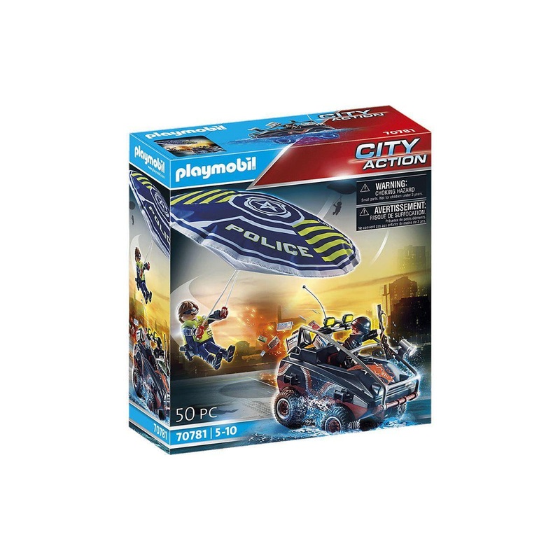 PLAYMOBIL 70781 CITY ACTION – Police Parachute with Amphibious Vehicle