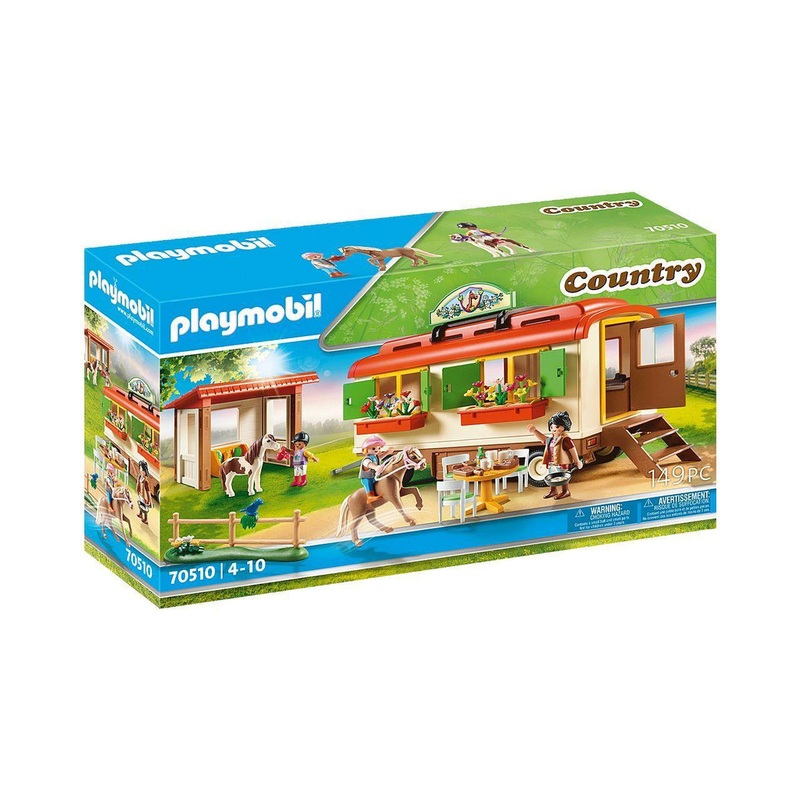 PLAYMOBIL 70510 Country Pony Shelter with Mobile Home
