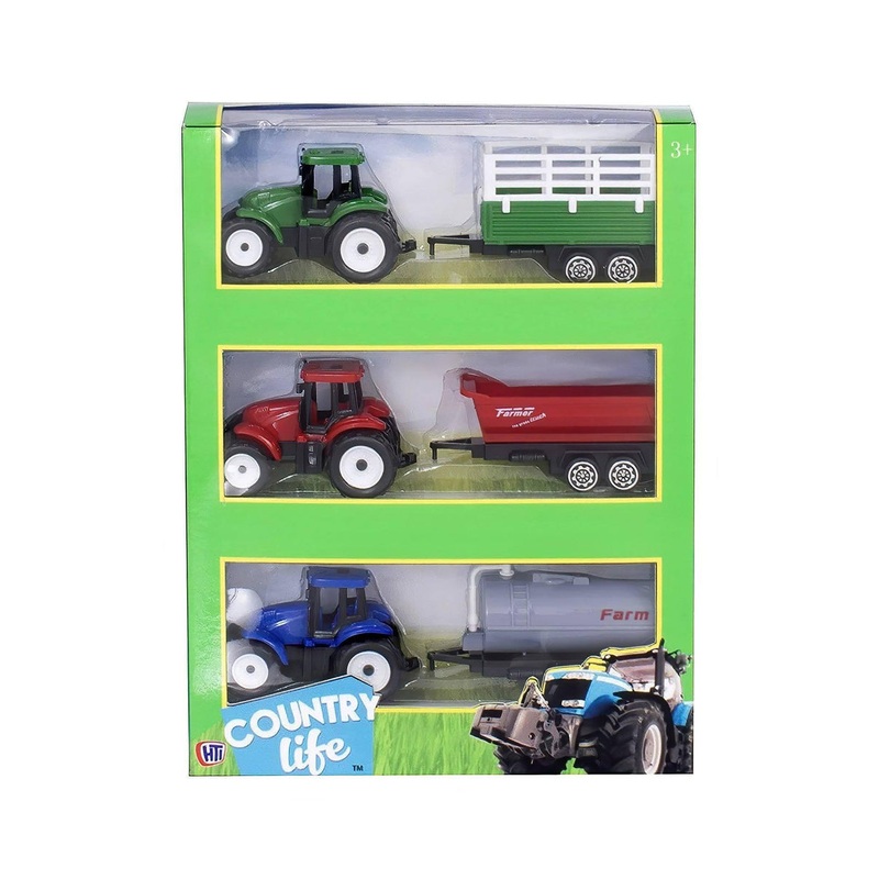 Teamsterz Country Life Tractor And Trailer Playset – Pack of 3