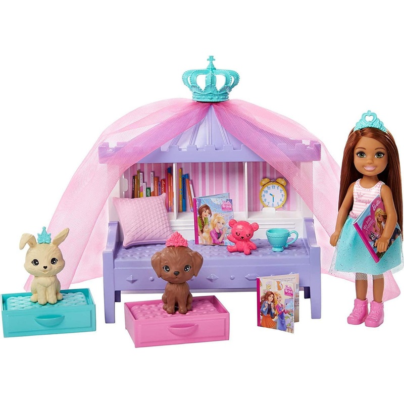 Barbie GML74 Princess Adventure Chelsea Princess Doll and Storytime Pl