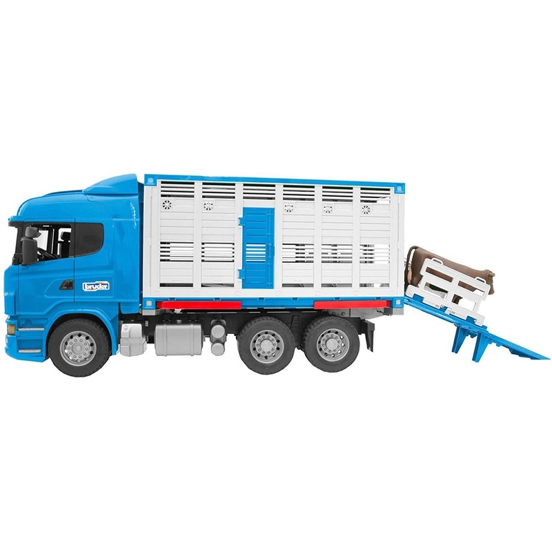 BRUDER 03549 BWorld Scania R-Series Livestock Transporter With One Cow