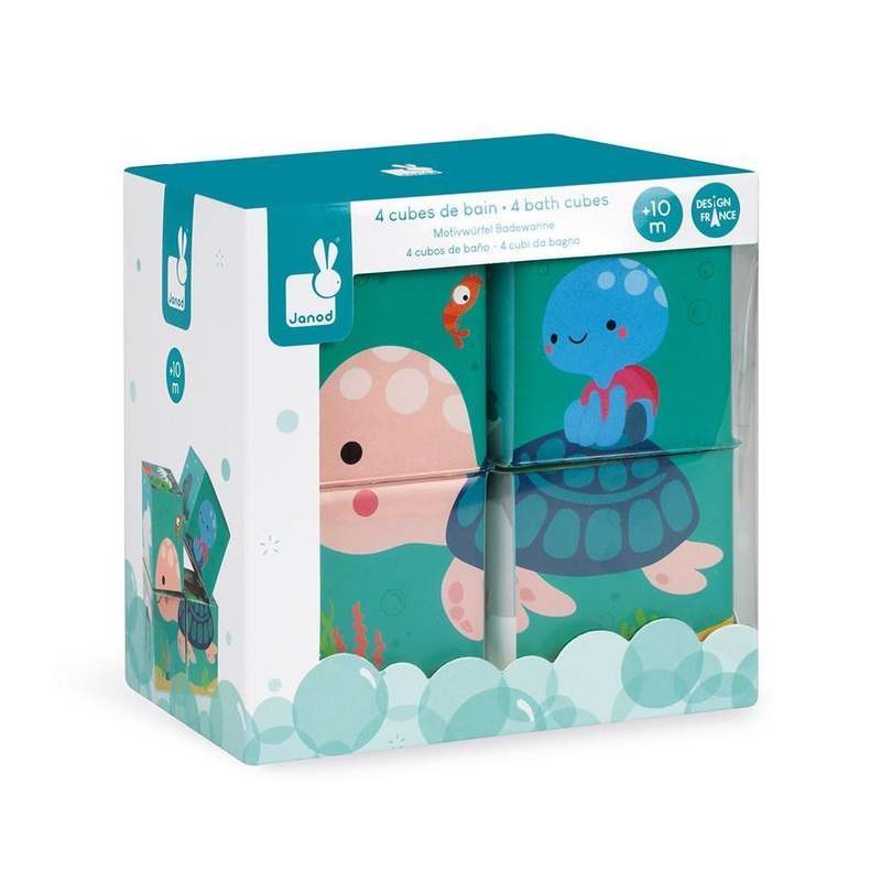Janod 4 Bath Cubes 4-Piece Playset