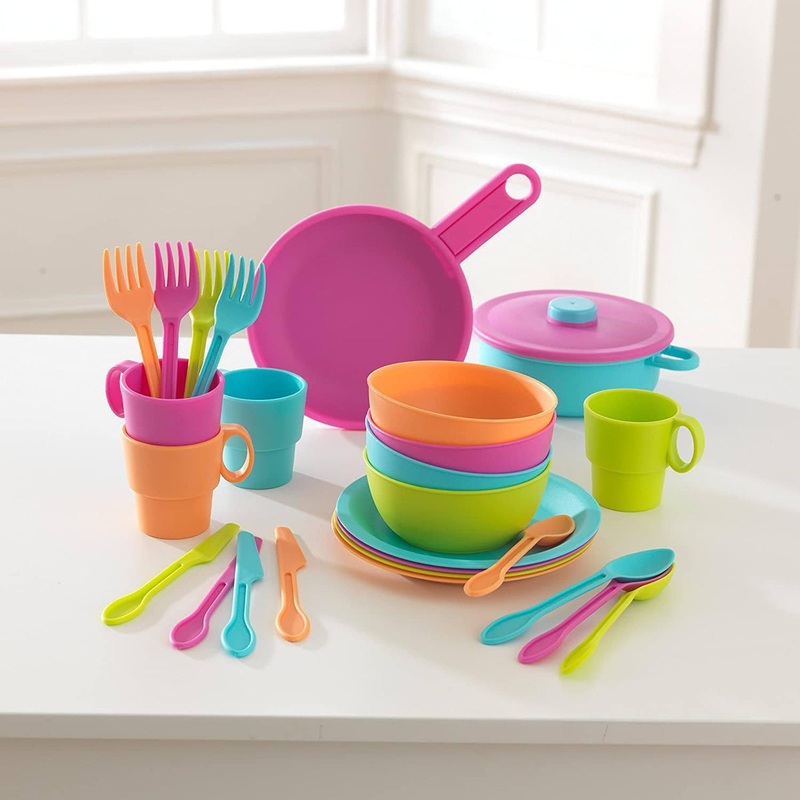 KidKraft 27-Piece Bright Plastic Cookware Set