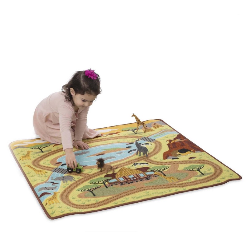 Melissa & Doug Savanna Safari Rug – Educational Kids Play Mat