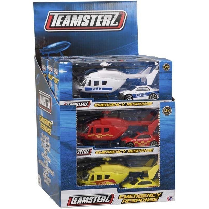 Teamsterz Emergency Response Helicopter & Car Playsets