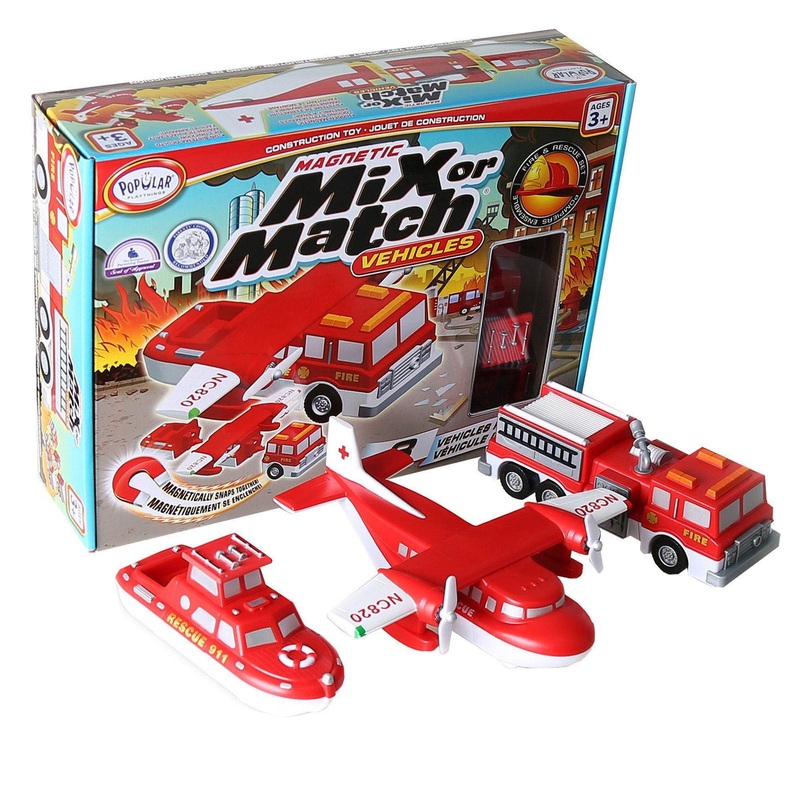 Popular Playthings Magnetic Mix or Match Vehicles. Fire & Rescue