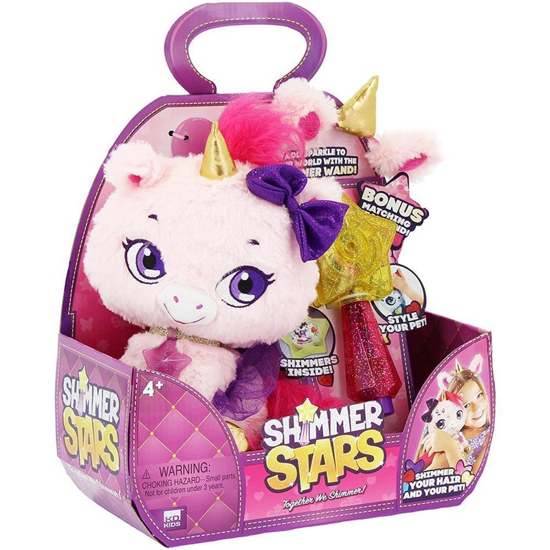 Shimmer Stars Twinkle Unicorn 28cm Plush – Pink