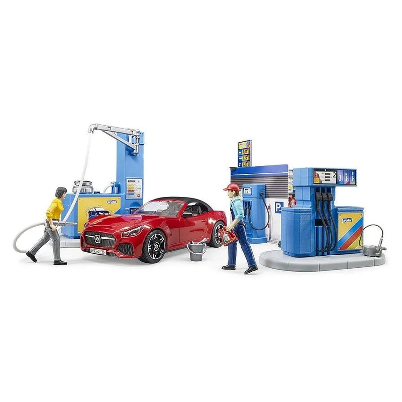 BRUDER Bworld Filling Station with Vehicle and Car Wash