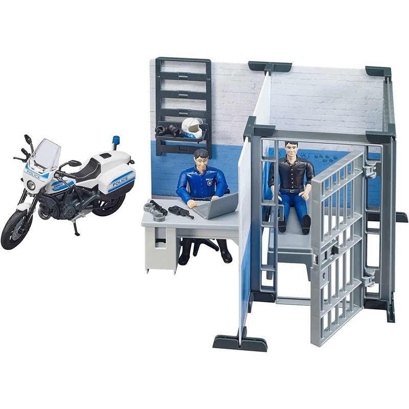 BRUDER Bworld Police Station with Police Motorcycle