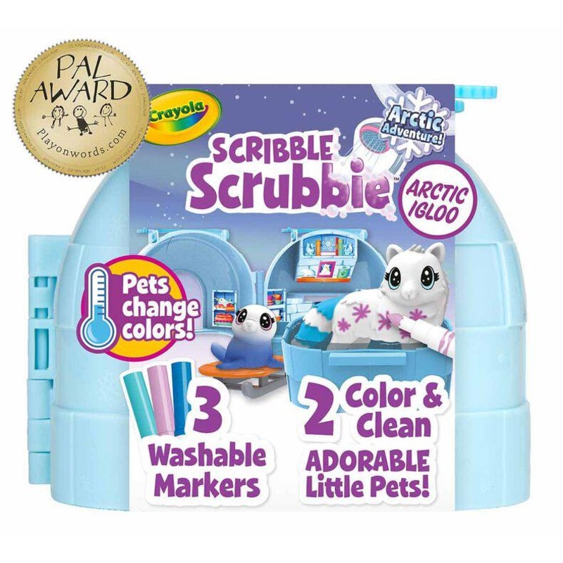 CRAYOLA Scribble Scrubbie Pets Arctic Igloo Carry Case Playset