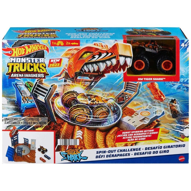 Hot Wheels Monster Trucks Arena Smashers Tiger Shark Playset