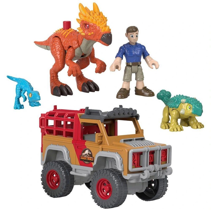 Imaginext Jurassic World Camp Cretaceous Vehicle. Figure and Dinos Pac