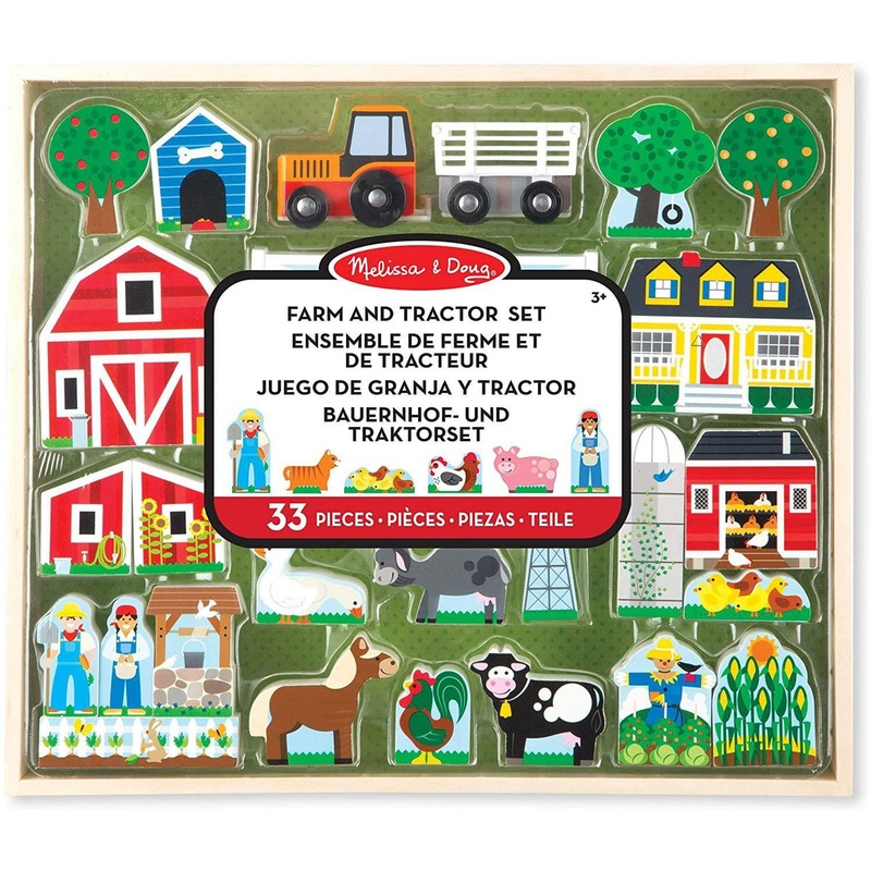 Melissa & Doug 14800 Wooden Farm & Tractor Play