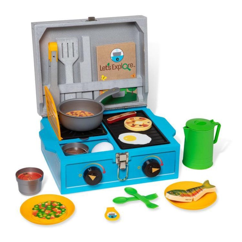 Melissa & Doug Let’s Explore Wooden Camp Stove Play Set