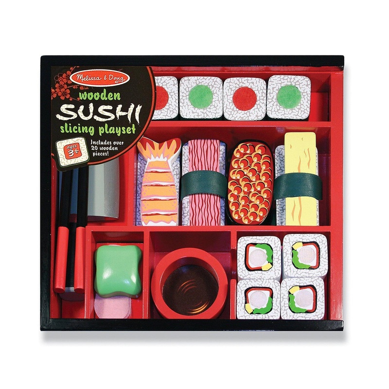 Melissa & Doug Sushi Slicing Wooden Play Food Set