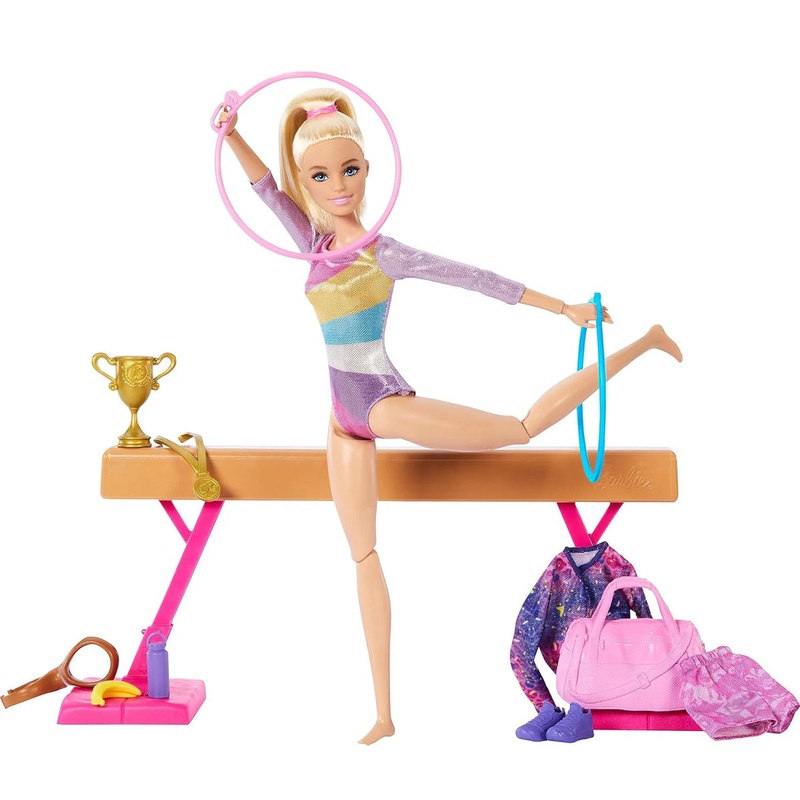 Barbie Gymnastics Playset with Blonde Gymnast Fashion Doll