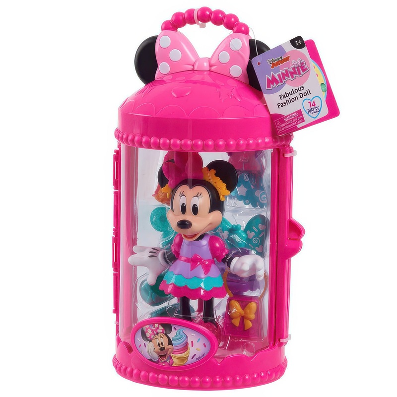 Disney Junior Minnie Mouse Fabulous Fashion Doll with Case – Pink