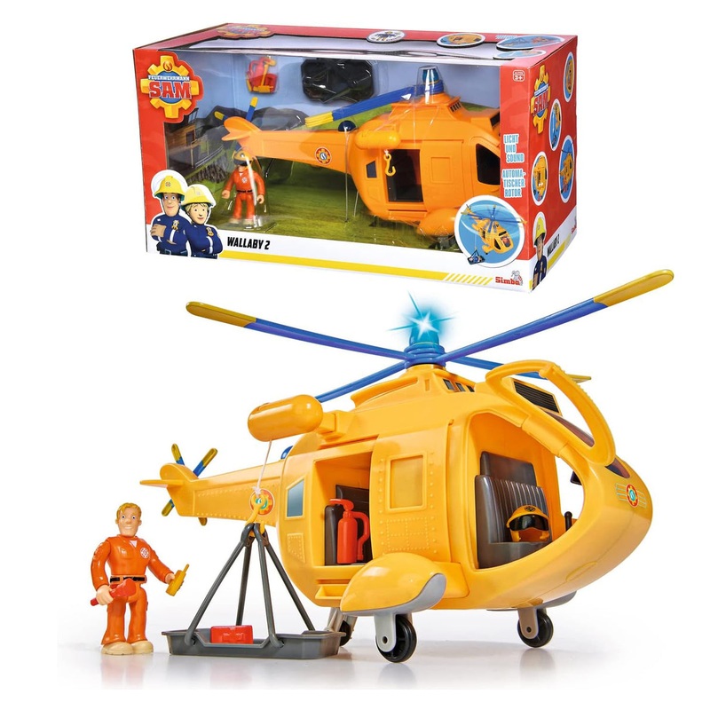 Elevate Playtime with Fireman Sam Wallaby II Helicopter & Action Figure Set