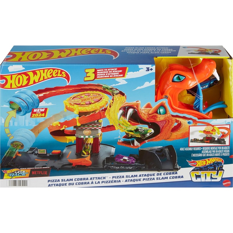 Hot Wheels City Pizza Slam Cobra Attack Track Set