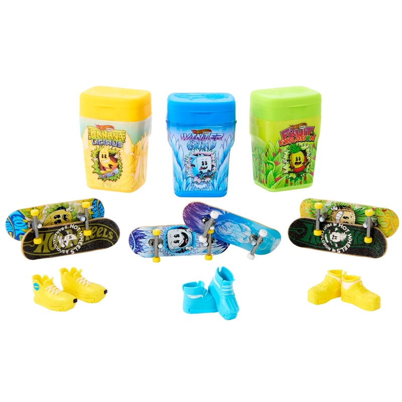 Hot Wheels Skate Fingerboards. Skate Shoes & Container – Assorted