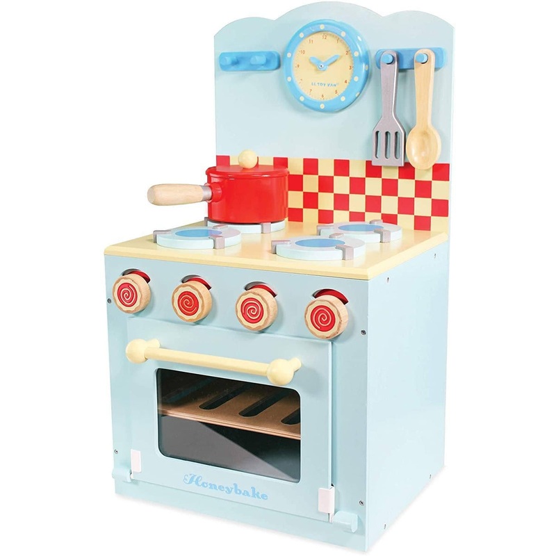 Le Toy Van Educational Wooden Honeybake Oven & Hob Playset Blue