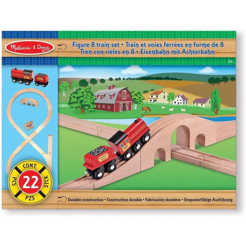 Melissa & Doug 10703 Classic Wooden Figure Eight Train Set