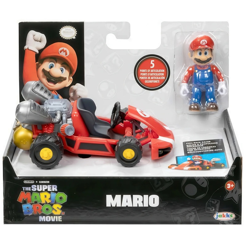Nintendo Super Mario Movie 7 cm Figure With Kart Set