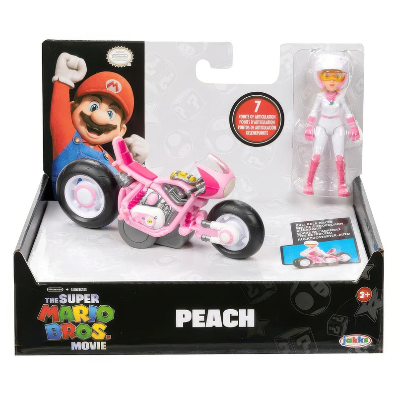 Nintendo Super Mario Movie Peach 7 cm Figure With Kart Set