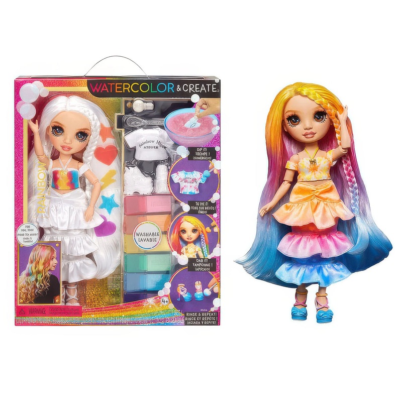 Rainbow High Watercolour & Create Fashion DIY Doll – Brown Eyes