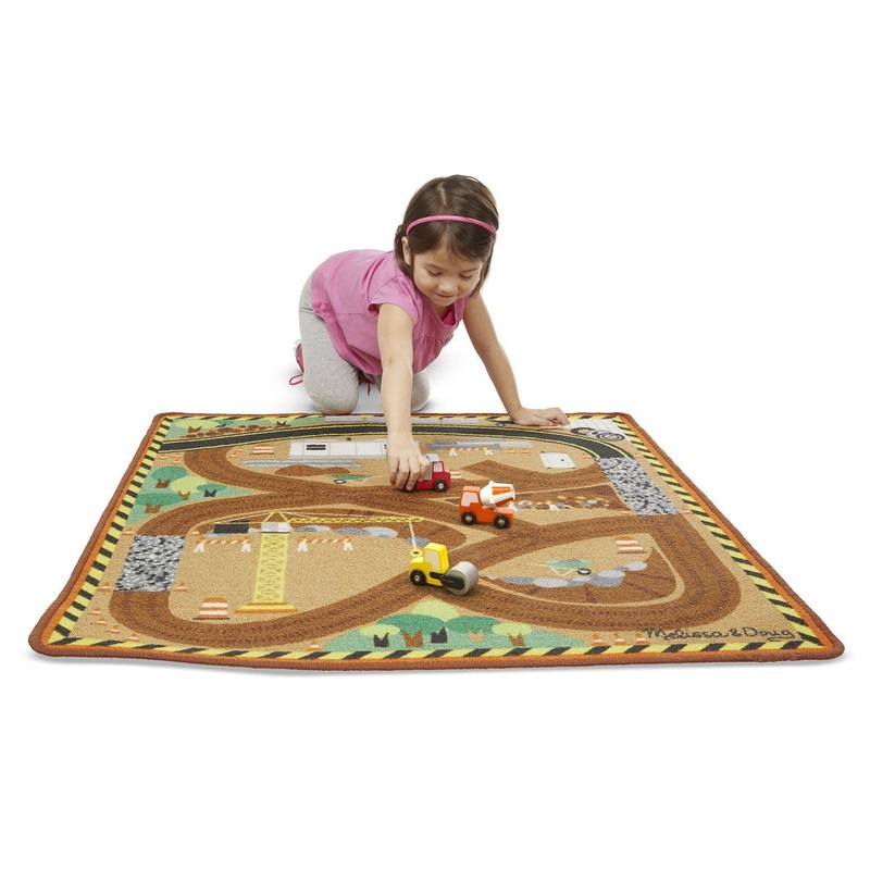 Melissa & Doug 19407 Round the Construction Zone Work Site Rug & Vehic