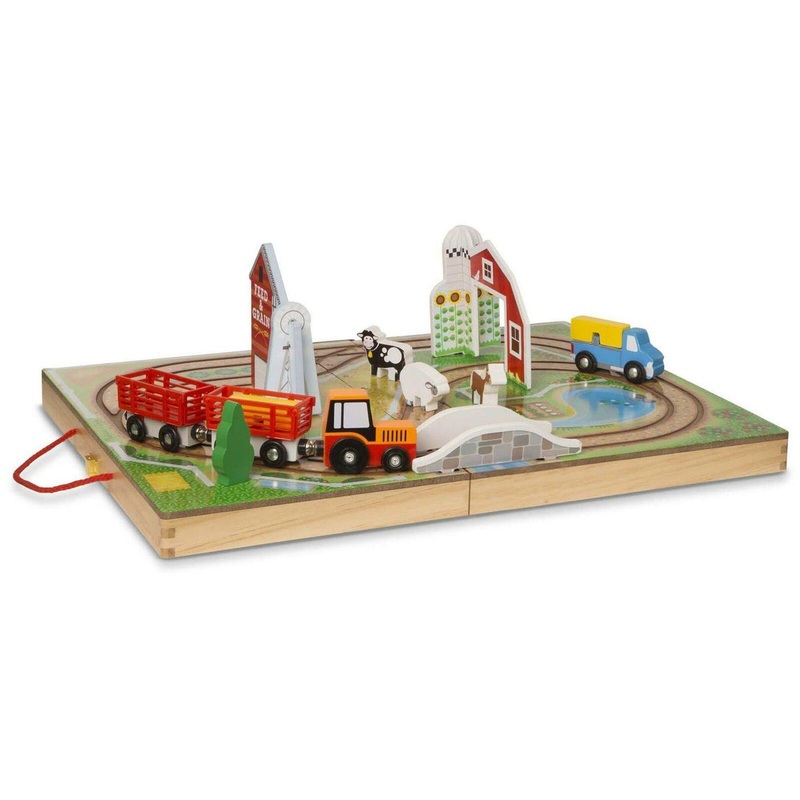 Melissa & Doug 40142 Wooden Town Play Set With Storage Tray (32pc)