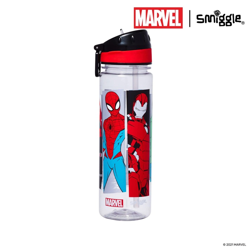 SMIGGLE Marvel Drink Up Plastic Bottle 650Ml – Black
