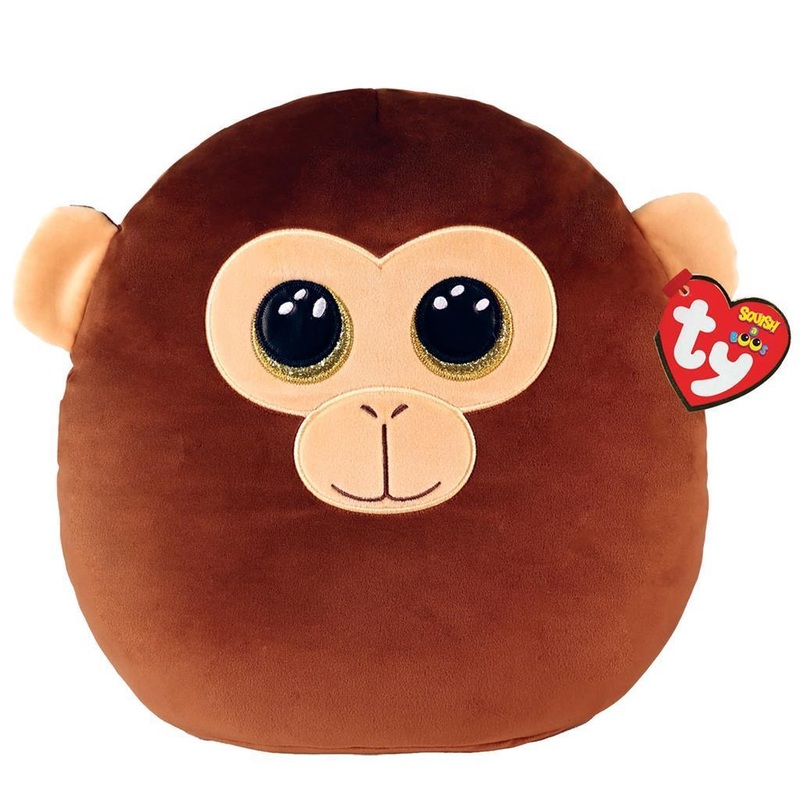 Ty Squish a Boo Dunston Brown Monkey 31cm Cushion