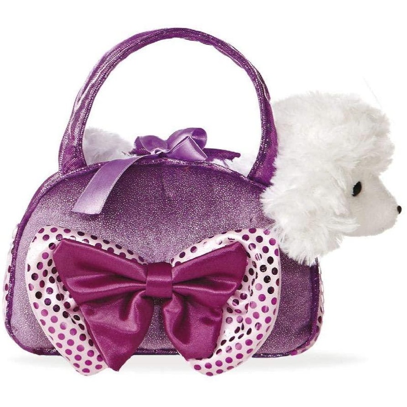 AURORA Fancy Pals Pek-a-Boo Pet Carrier with Poodle Purple With Bow