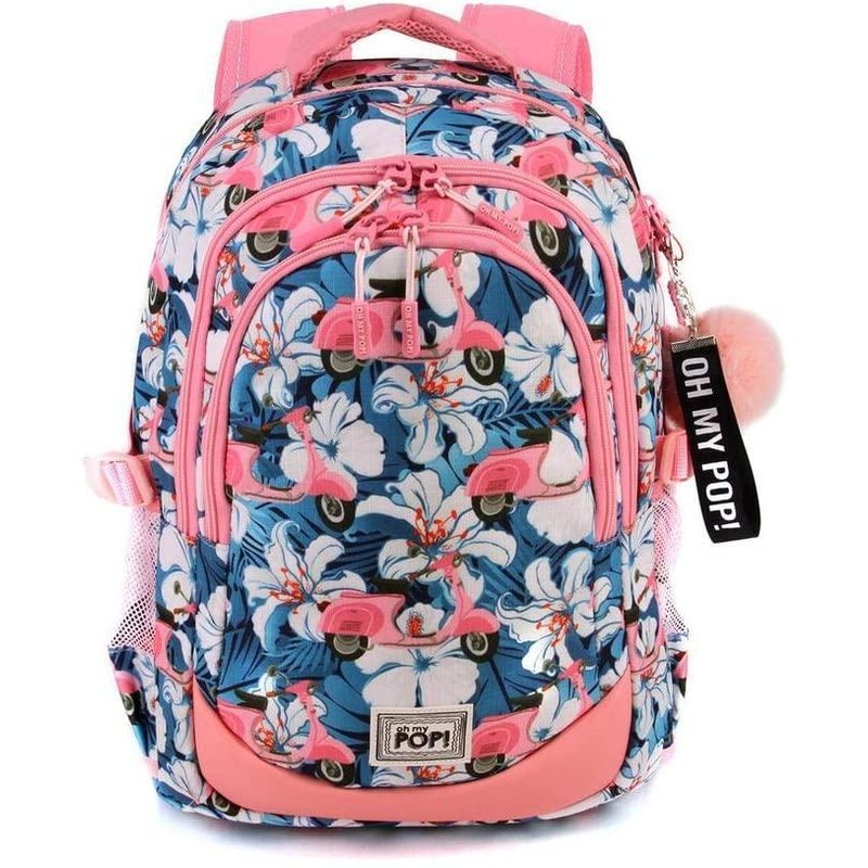 Oh My Pop Pink Scooter-Running HS Backpack Casual Daypack 44cm