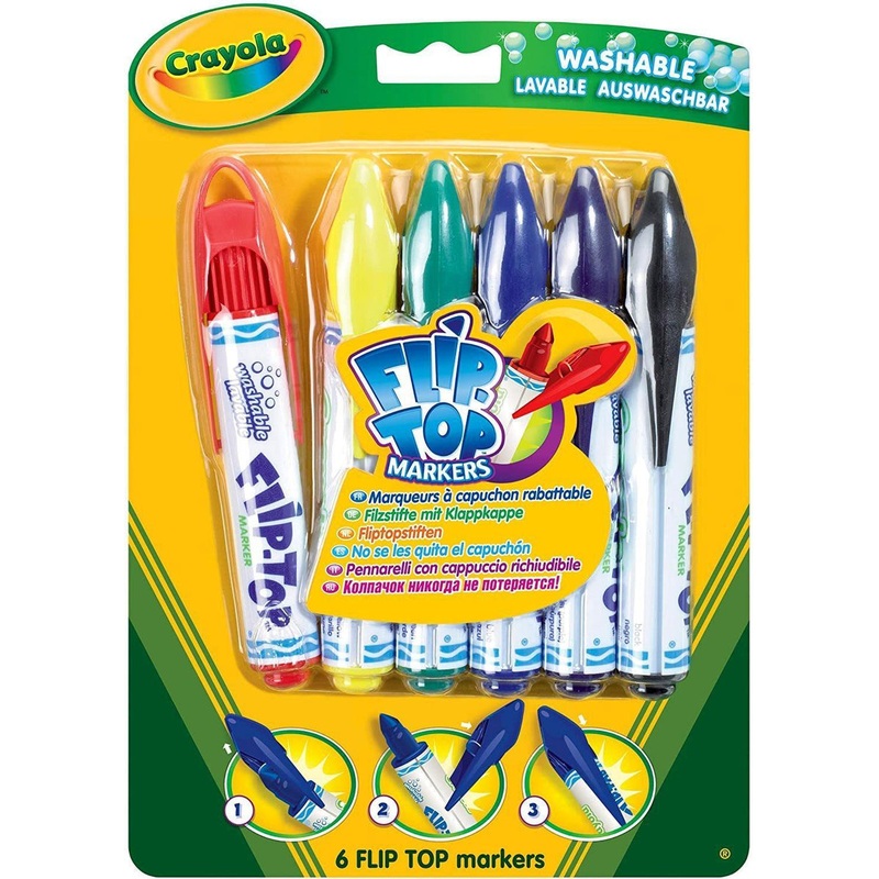 Crayola Flip Top Markers – Pack of 6