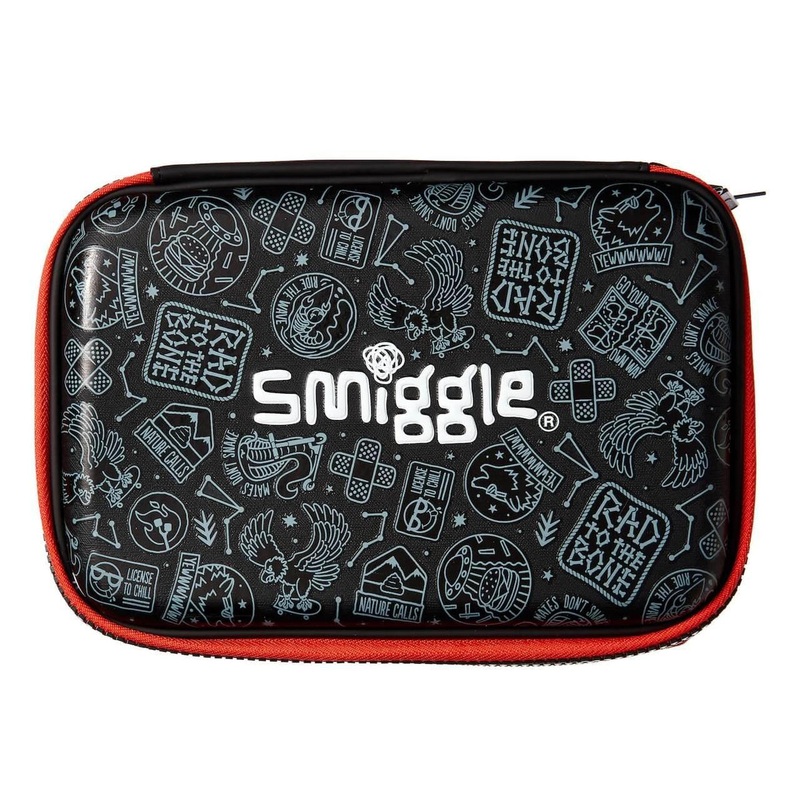 SMIGGLE 442885 Express Double Up Hardtop Pencil Case – Black