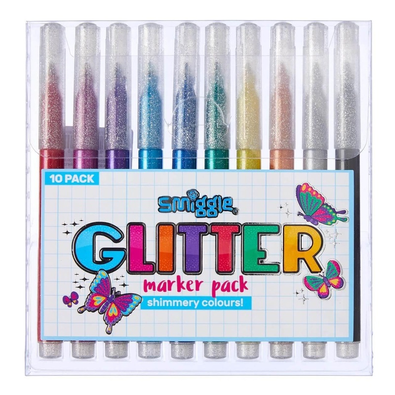 SMIGGLE 471384 Glitter Marker Pack X10 Hot Mix