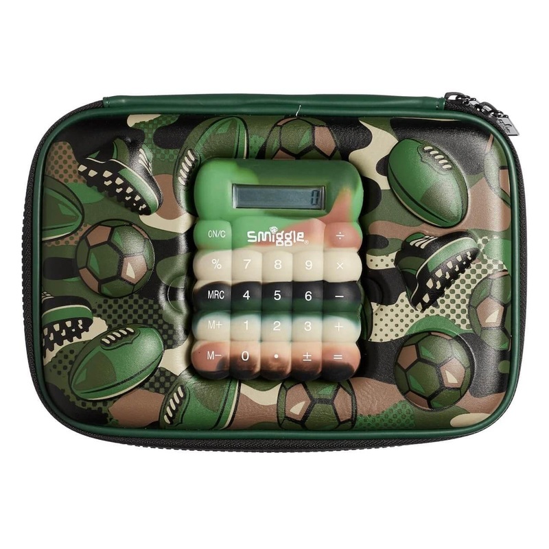 SMIGGLE Calculator Hardtop Pencil Case – Dark Green